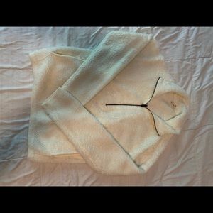 Fluffy white quarter zip pullover